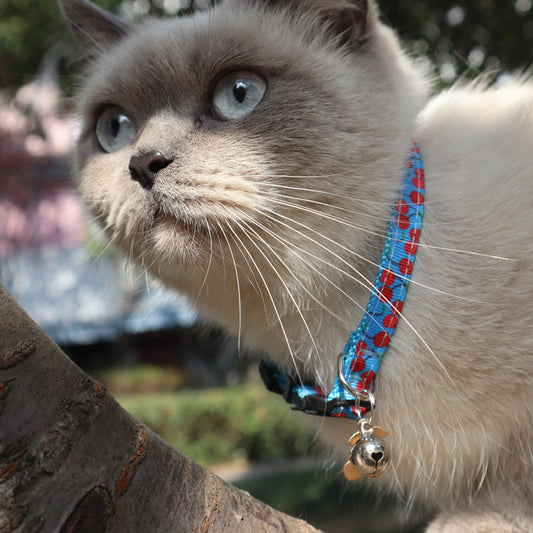 PET Fabric Belt Fruit Cat Collar Accessories Bell