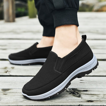 Shoes Mens Canvas Shoes Soft Bottom Casual Breathable Comfortable Slip-on Mens Cloth Shoes
