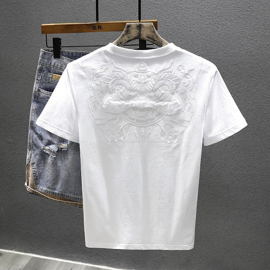Xingshi Embroidered Short-sleeved T-shirt For Men
