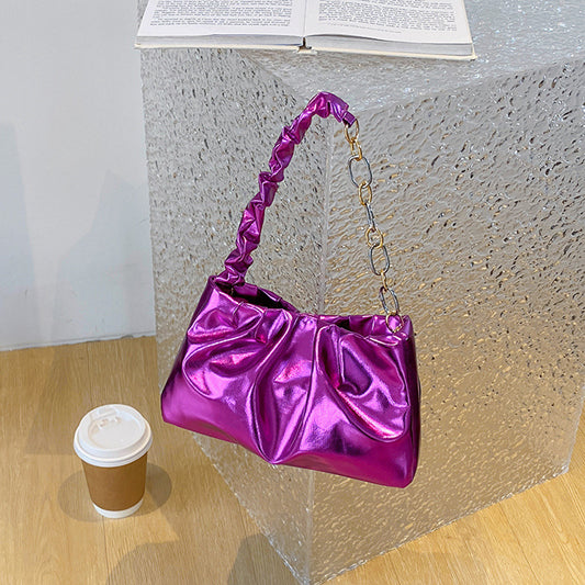 Fashionable Simple Glossy Women's Shoulder Bag