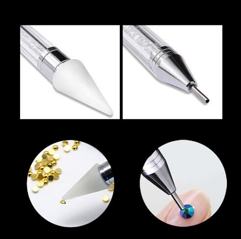 Dual-ended Nail Dotting Pen Diamond Painting Pen Crystal Beads Handle Rhinestone Studs Picker Wax Pencil Manicure