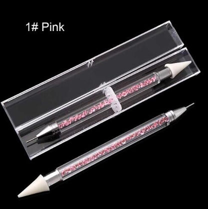 Dual-ended Nail Dotting Pen Diamond Painting Pen Crystal Beads Handle Rhinestone Studs Picker Wax Pencil Manicure