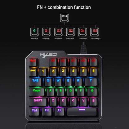 Mini Mechanical One-handed Keyboard With 35 Keys