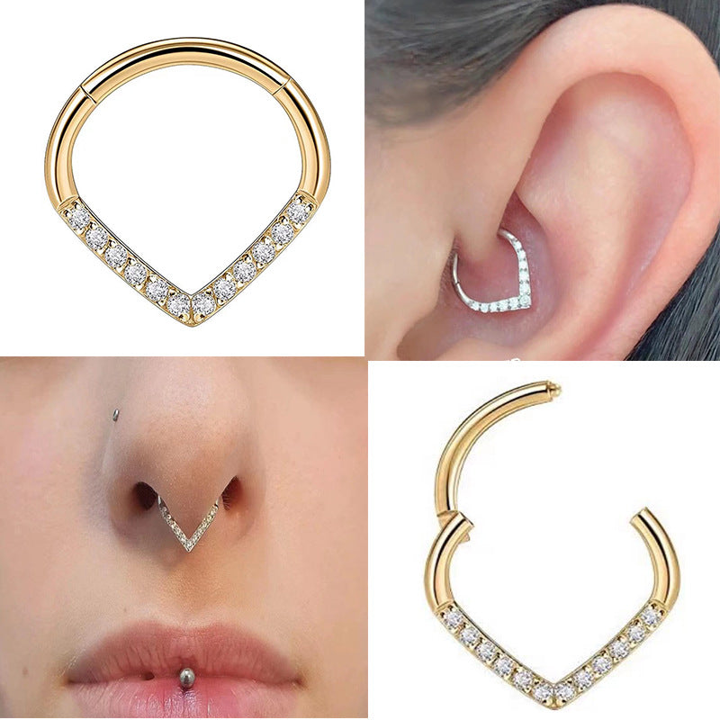 Fashion Closed Nose Ring Heart Shape