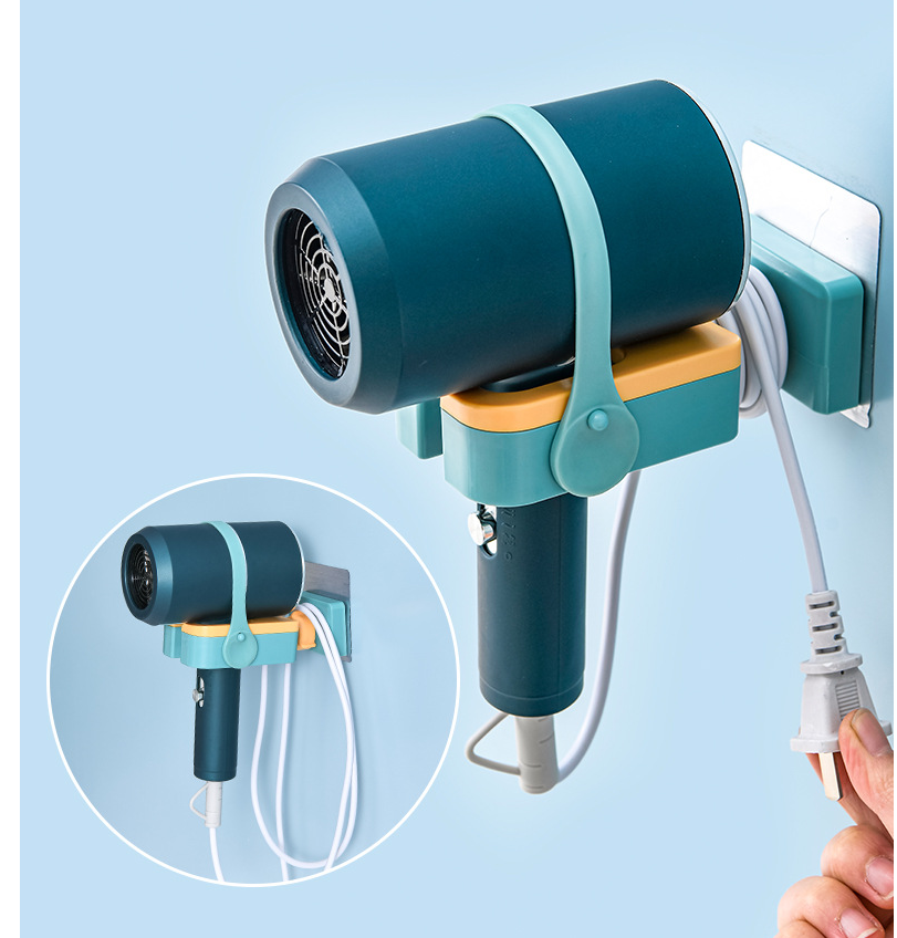 Hair Dryer Rack Toilet Wall-mounted Punch-free Woundable Multifunctional Blower Rack Bathroom Toilet Tools