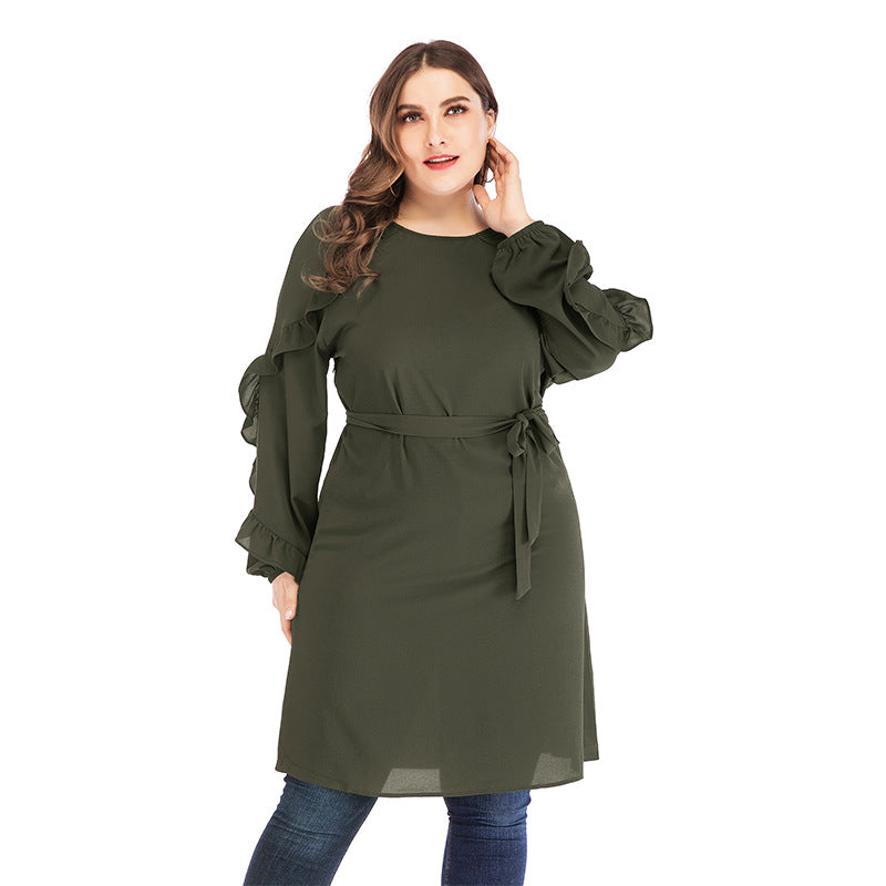 Muslim long sleeve round neck dress