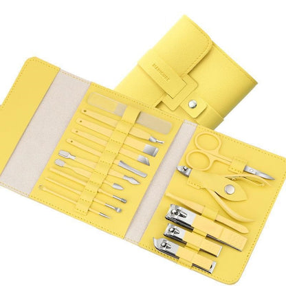 Make Up 16 Pcs Nail Clippers Nail Cutter Nail Scissors With PU Bag Stainless Steel Eagle Hook Portable Tools