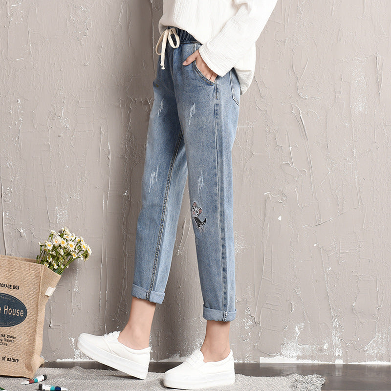 Women's Fashion Slim Fit Straight Jeans