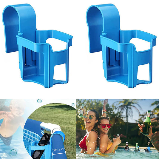 Water Cup Drink Holder Plastic Water Cup Hanging Holder Container Hook Above Swimming Pool Side Beverage Drinks Shelf
