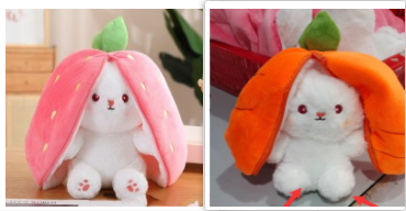 Wanghong Cute Transforms Into Strawberry Rabbit Doll Plush Toy