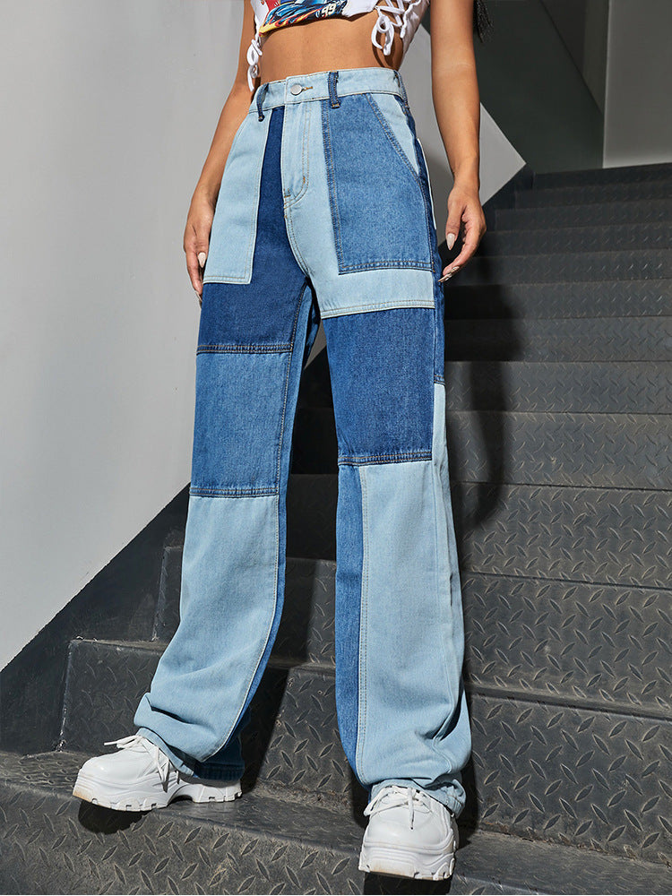 Women's Street Jeans Straight Stitching