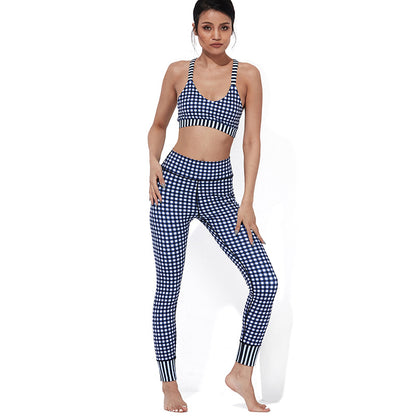 Women's Bra High Waist Fitness Pants Printed Yoga Clothing Set