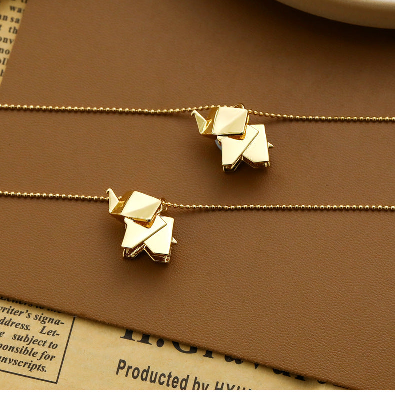 Hollow Origami Pendant Necklace