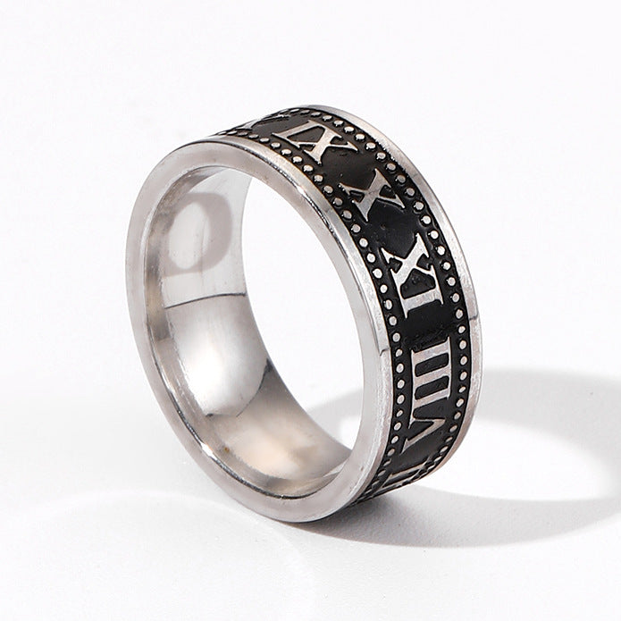 Men's Fashion Simple Geometric Titanium Steel Ring