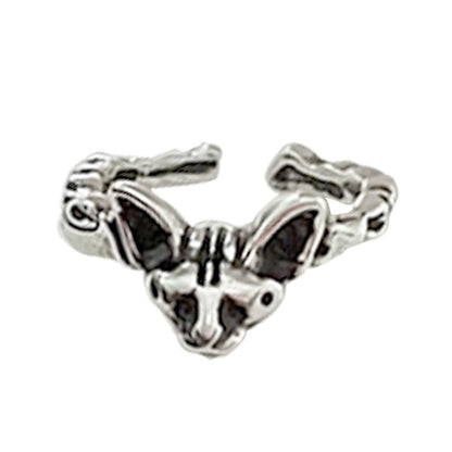 Cat Head 925 Sterling Silver Ring For Women