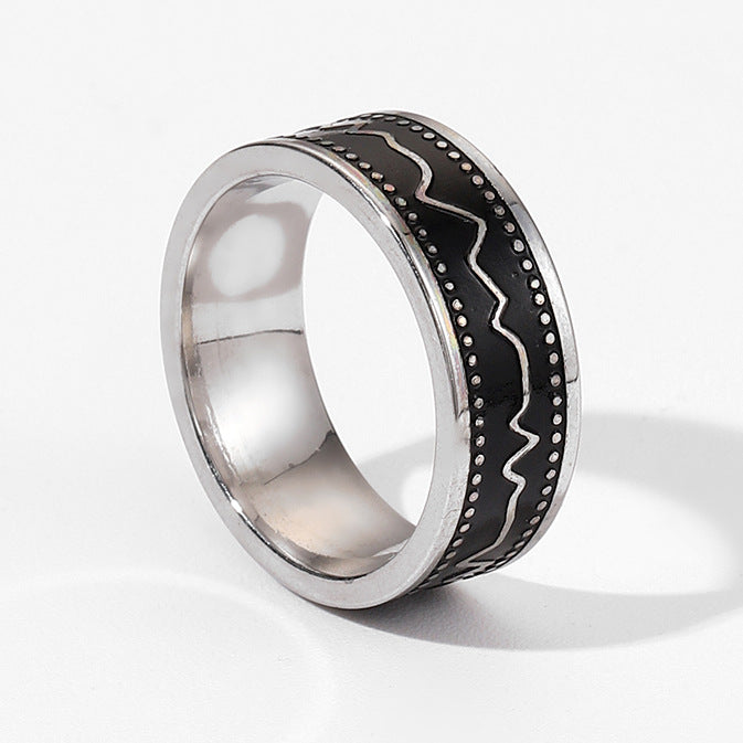 Men's Fashion Simple Geometric Titanium Steel Ring