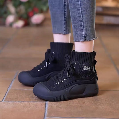 Women's Leather Stretch Socks Boots