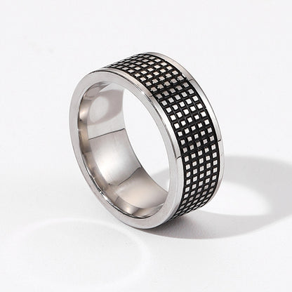 Men's Fashion Simple Geometric Titanium Steel Ring