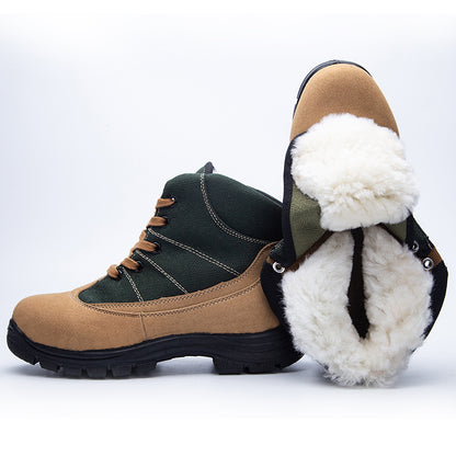 Wool Boots Men's Fleece-lined Thickened Fur