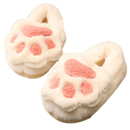 Cute Cat Claw Cotton Slippers Women's Plush Slippers