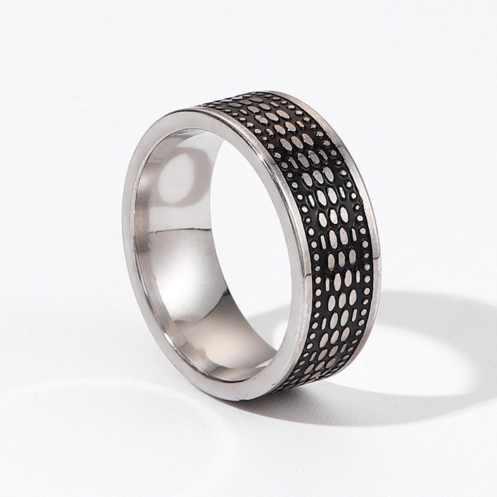 Men's Fashion Simple Geometric Titanium Steel Ring