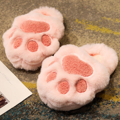 Cute Cat Claw Cotton Slippers Women's Plush Slippers