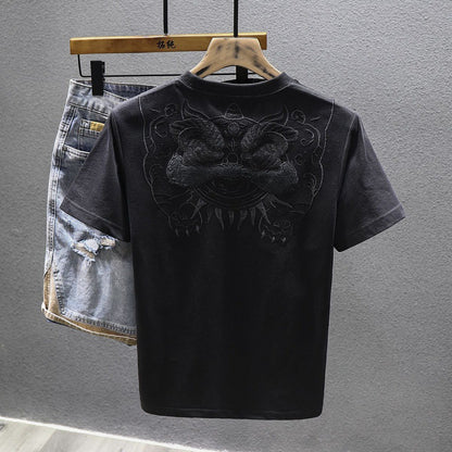 Xingshi Embroidered Short-sleeved T-shirt For Men