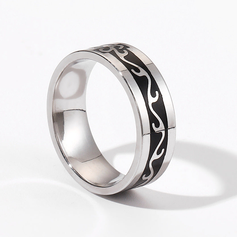 Men's Fashion Simple Geometric Titanium Steel Ring