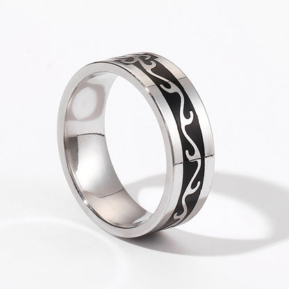 Men's Fashion Simple Geometric Titanium Steel Ring