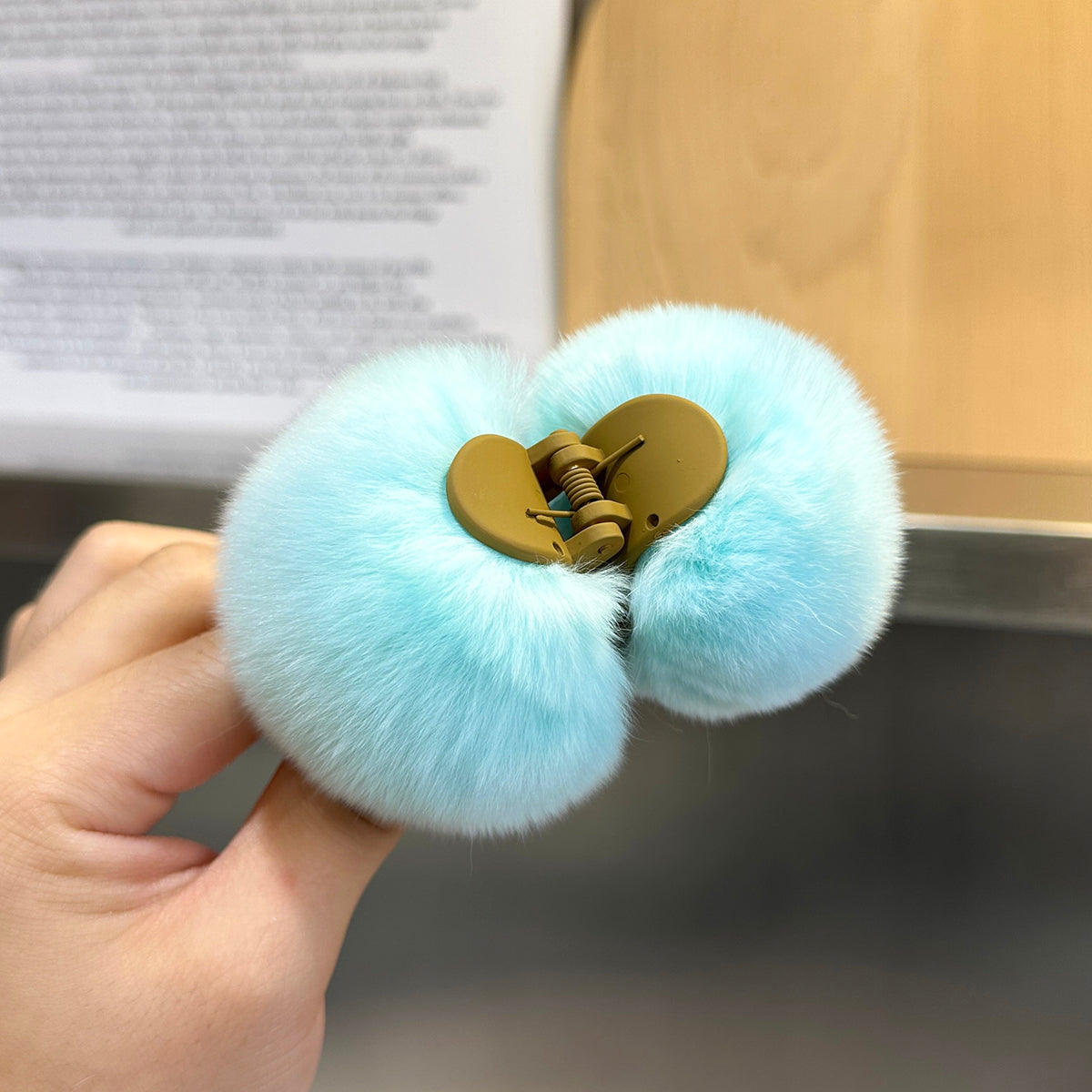 Real Rex Rabbit Hair Plush Hair Accessories