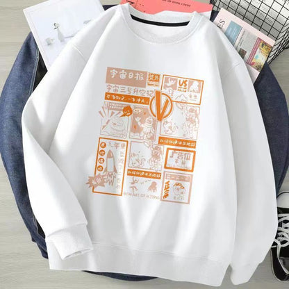 Round-neck Non-hoodie Long-sleeved Sweater Loose Casual Print Top