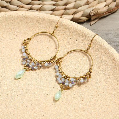 Handmade Weave Vintage Vacation Versatile Temperamental Earrings Women