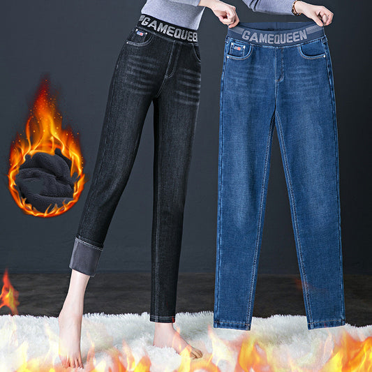 Women's Fashion Fleece Padded Jeans