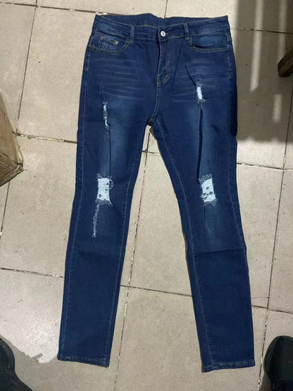 Fashion Holes Jeans Student Pants