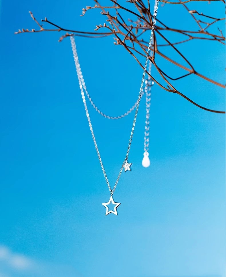 Dignified Hollow Star Clavicle Chain Female