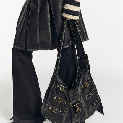 Fashion Women's Black Crossbody Big Bag