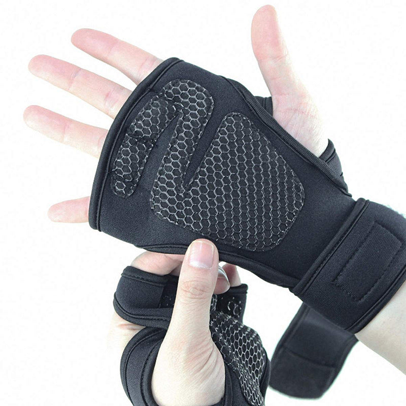 New Sports Half Finger Gloves Non-slip Silicone Palm Protection Fitness Equipment Gloves