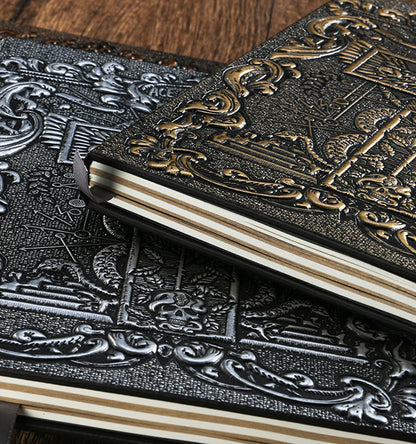 Tarot Card Retro Embossed Notebook PU Bronze Notepad Factory Direct Supply