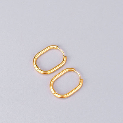Gold N Round Earrings Simple Fashion Lady