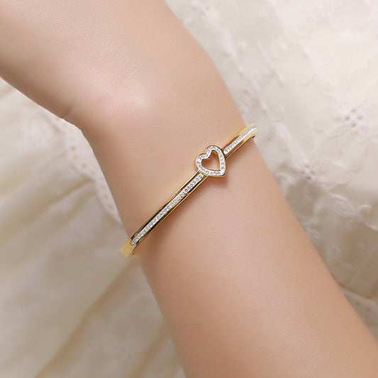 Women's Fashion Titanium Steel Diamond Love Bracelet