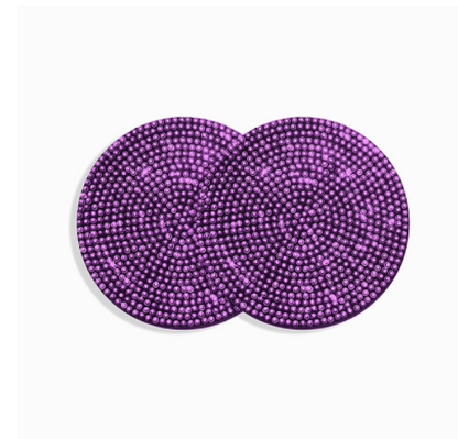 Bling Car Coasters For Cup Holder 2 Pack Universal Anti Slip Silicone Cup Holder Insert Crystal Rhinestone Car Interior Accessories