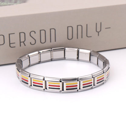 Fashion Bracelet Stainless Steel Material Detachable National Flag Three-color