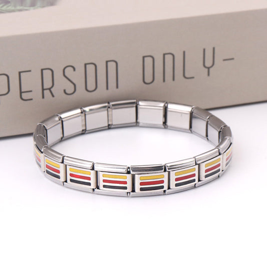 Fashion Bracelet Stainless Steel Material Detachable National Flag Three-color