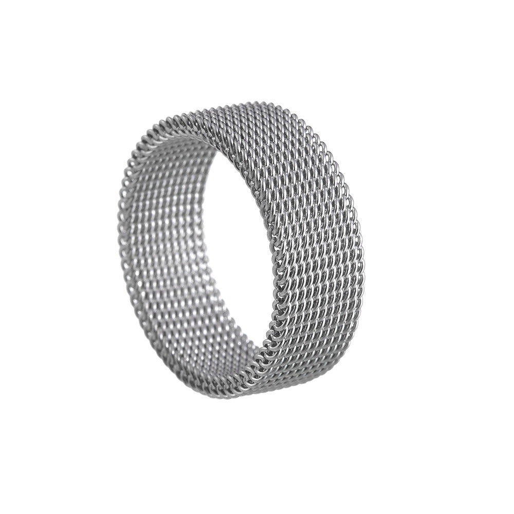 Titanium Steel Woven Mesh Deformation Ring