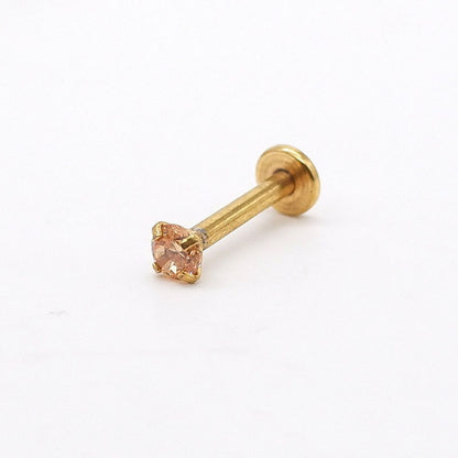 Titanium Steel Zircon Internal Teeth Labret Nose Stud