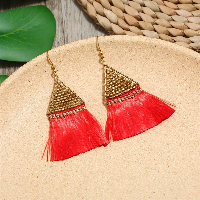 Handmade Weave Vintage Vacation Versatile Temperamental Earrings Women