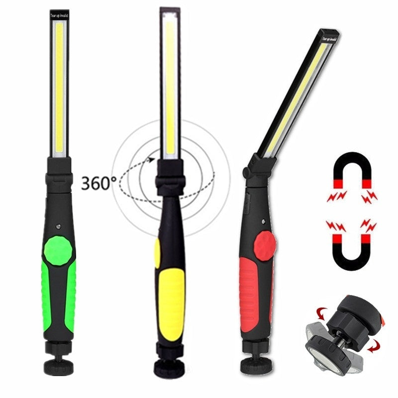 LED Working Light Portable Lantern Magnetic USB Recharge COB Flashlight Rotate 180 Hook Hanging Lamp For Car Repairing