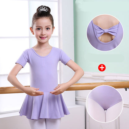 Children's Dance Clothes, Girls' Practice Clothes, Girls Short-sleeved Tutu