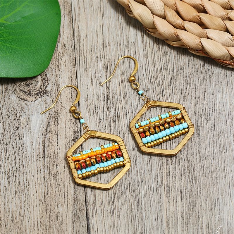 Handmade Weave Vintage Vacation Versatile Temperamental Earrings Women