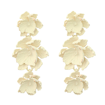 Flower Earrings Women's Multi-layer Alloy Spray Paint